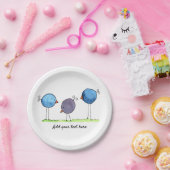 Drie Whimsical Waterverf Vogels Papieren Bordje (Feest)