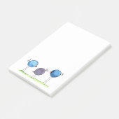 Drie Whimsical Waterverf Vogels Post-it® Notes (Schuin)