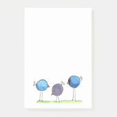 Drie Whimsical Waterverf Vogels Post-it® Notes (Voorkant)