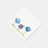 Drie Whimsical Waterverf Vogels Servet (Hoek)