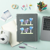 Drie Whimsical Waterverf Vogels Sticker (iPad Cover)