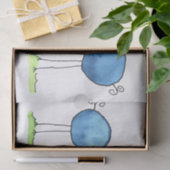 Drie Whimsical Waterverf Vogels Tissuepapier (Geschenk)