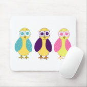 Drie Whimsische Uilen Muismat (Met muis)