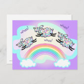 Drie Wielschapen die een Regenboog Gekke Fijne Doo Briefkaart (Voorkant / Achterkant)