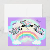Drie Wien Schapen die een regenboogvaar gelukkig m Briefkaart (Voorkant / Achterkant)