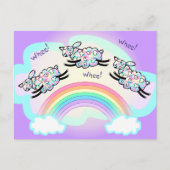Drie Wien Schapen die een regenboogvaar gelukkig m Briefkaart (Voorkant)