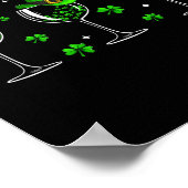 Drie wijnglazen klaver Shamrock St Patrick Day Iri Poster (Hoek)