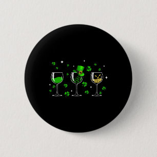 Drie wijnglazen klaver Shamrock St Patrick Day Iri Ronde Button 5,7 Cm