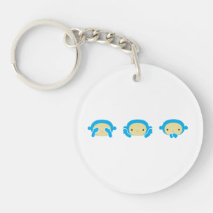 Drie Wijze Apen Acryl Sleutelhanger