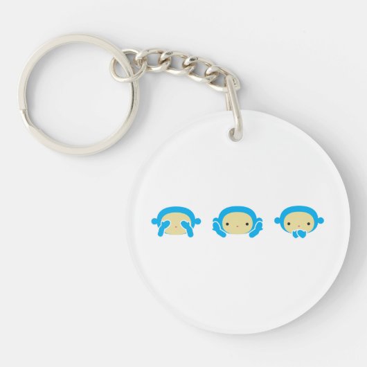 Drie Wijze Apen Acryl Sleutelhanger (Voorkant)