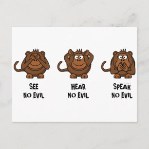 Drie Wijze Apen Briefkaart