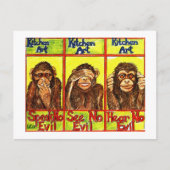 Drie Wijze Apen Briefkaart (Voorkant)