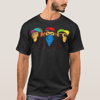 Drie Wijze apen Modern Graffiti T-shirt