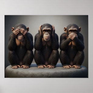 Drie Wijze Apen Poster