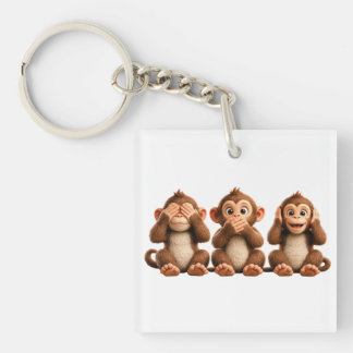 Drie Wijze Apen Sleutelhanger
