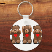Drie Wijze apen, Teddy Bear Print Sleutelhanger (Voorkant)