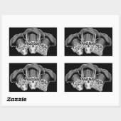 Drie Wijze Chef Skulls Rechthoekige Sticker (Vel)