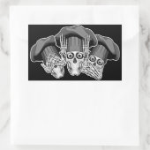 Drie Wijze Chef Skulls Rechthoekige Sticker (Tas)