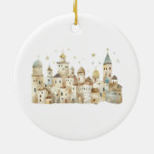 Drie wijze Mannen Baby's eerste kerstgeboorte Keramisch Ornament (Achterkant)