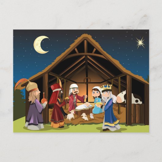 Drie wijze mannen bezoeken Jezus Briefkaart (Voorkant)
