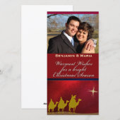 Drie Wijze Mannen Kerst Gepersonaliseerde Fotokaar Feestdagenkaart (Voorkant / Achterkant)