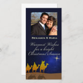 Drie Wijze Mannen Kerst Gepersonaliseerde Fotokaar Feestdagenkaart (Voorkant / Achterkant)