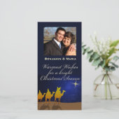 Drie Wijze Mannen Kerst Gepersonaliseerde Fotokaar Feestdagenkaart (Staand voorkant)