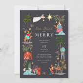 Drie Wijze mannen Kerstvakantie Feestuitnodiging Feestdagenkaart (Voorkant)