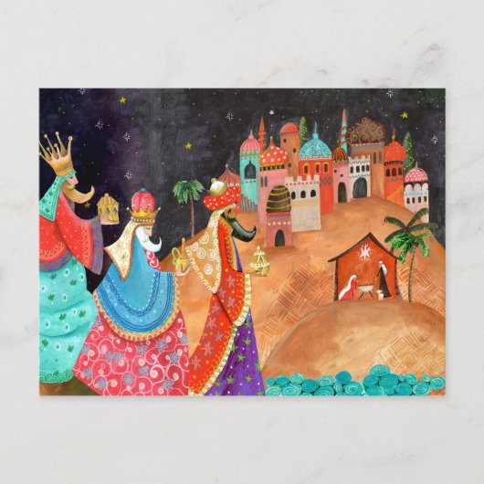 Drie Wijze mannen Kerstvakantie Post Kaart (Voorkant)