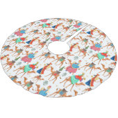 Drie wijze mannen kings & kamelen over druk kerstboom rok (Gekanteld)