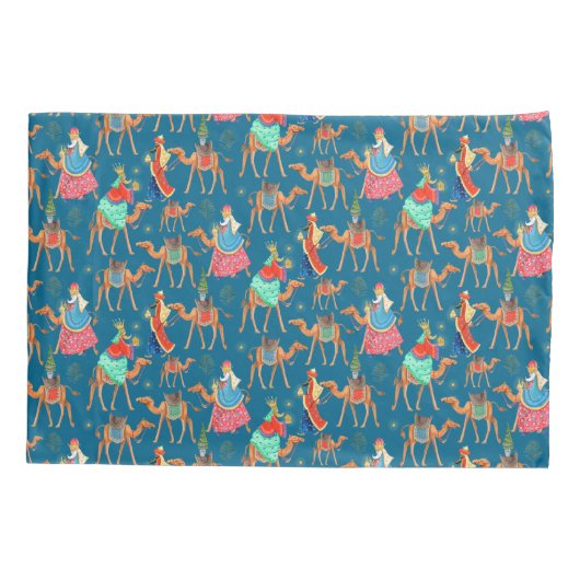 Drie wijze mannen kings & kamelen over druk kussensloop (Achterkant)