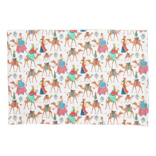 Drie wijze mannen kings & kamelen over druk kussensloop (Voorkant)