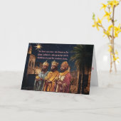 Drie wijze Mannen op weg naar Bethlehem Design Kaart (Gele Bloem)