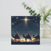 Drie Wijze Mannen - Platte Kerst Kaart (Staand voorkant)