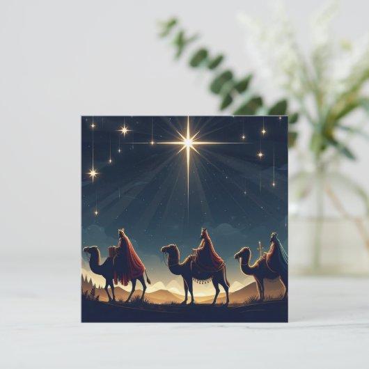 Drie Wijze Mannen - Platte Kerst Kaart (Staand voorkant)