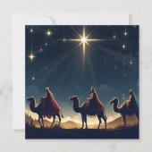 Drie Wijze Mannen - Platte Kerst Kaart (Voorkant)