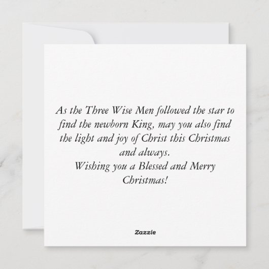 Drie Wijze Mannen - Platte Kerst Kaart (Achterkant)