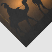 Drie wijze Mannen reizen met kamelen onder de ster Tissuepapier (Detail)