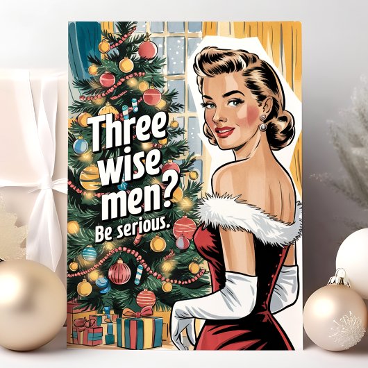 Drie wijze Mannen? Wees een serieuze retro grappig Feestdagen Kaart