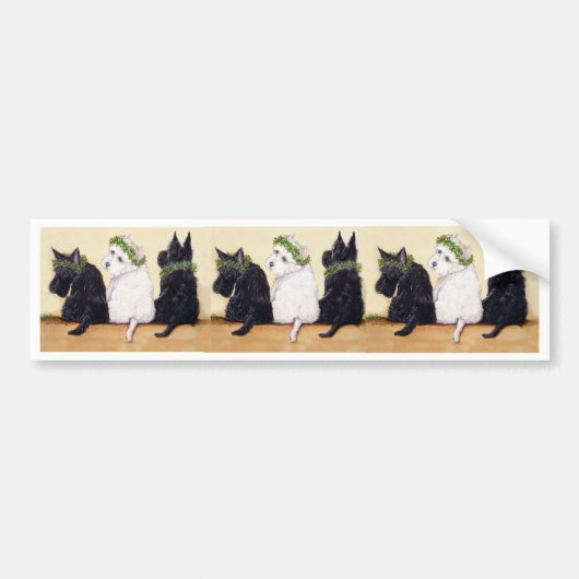Drie Wijze Terriërs Bumpersticker (Voorkant)
