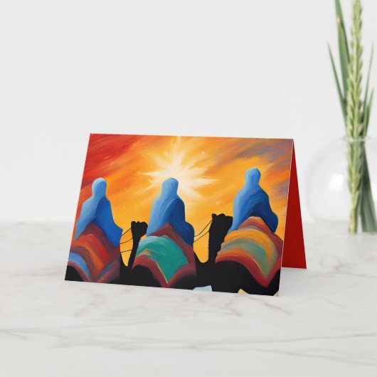 Drie Wijzen Abstract  Feestdagen Kaart (Voorkant)