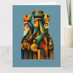 Drie Wijzen Abstracte Geboorte Kunst Kaart