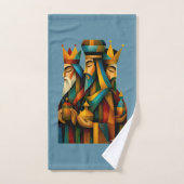 Drie Wijzen Abstracte Geboortekunst Bad Handdoek (Handdoek)