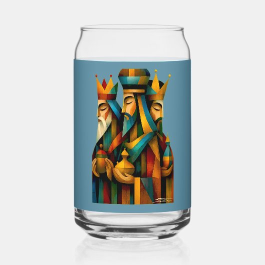 Drie Wijzen Abstracte Geboortekunst  Blikvorm Glas (Voorkant)