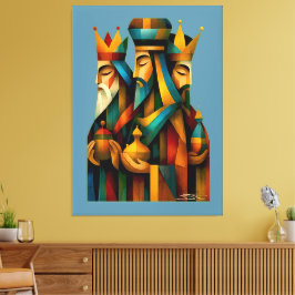Drie Wijzen Abstracte Geboortekunst Canvas Afdruk
