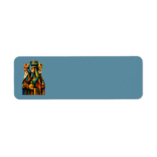 Drie Wijzen Abstracte Geboortekunst Etiket (Voorkant)