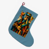 Drie Wijzen Abstracte Geboortekunst Grote Kerstsok (Voorkant (Hangend))