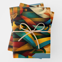 Drie Wijzen Abstracte Geboortekunst Inpakpapier Vel