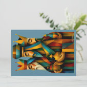 Drie Wijzen Abstracte Geboortekunst Kaart (Staand voorkant)