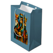 Drie Wijzen Abstracte Geboortekunst Medium Cadeauzakje (Voorkant Gekanteld)
